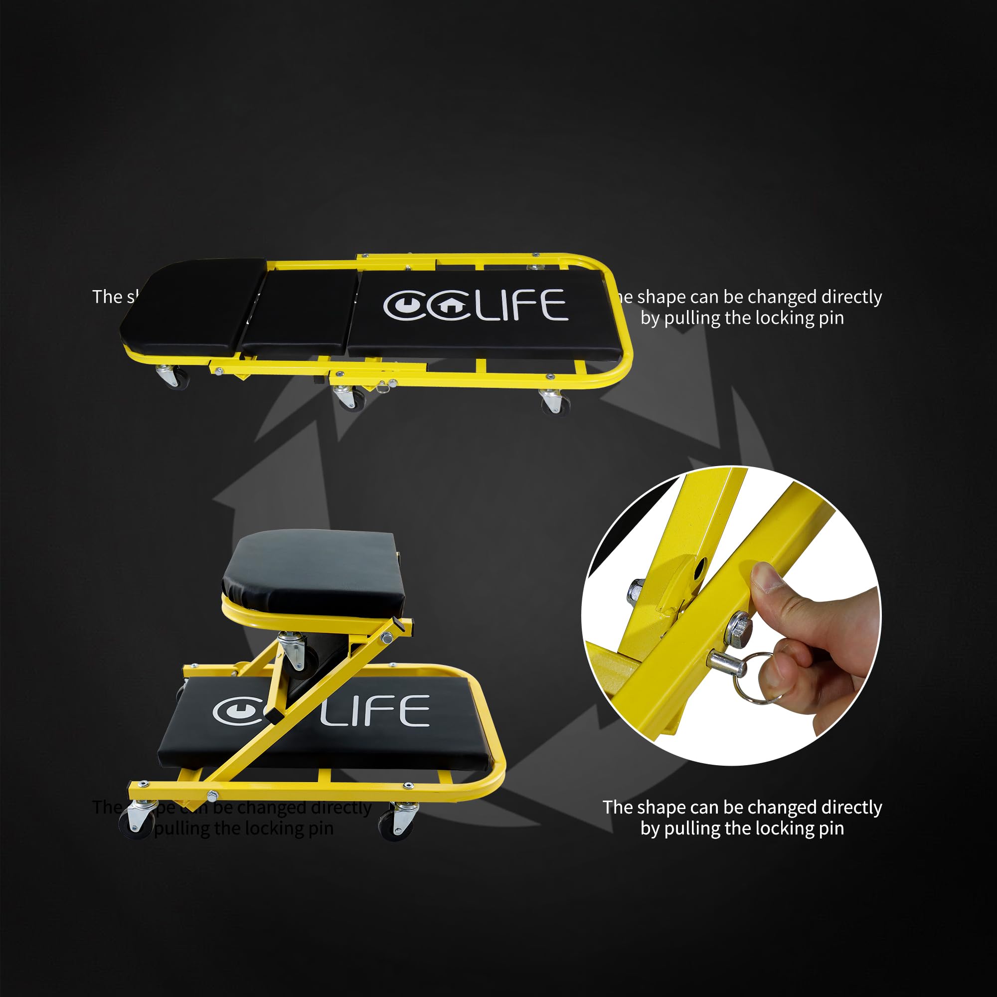CCLife DIY Tools chariot visite pliable 2 en 1 150 kg