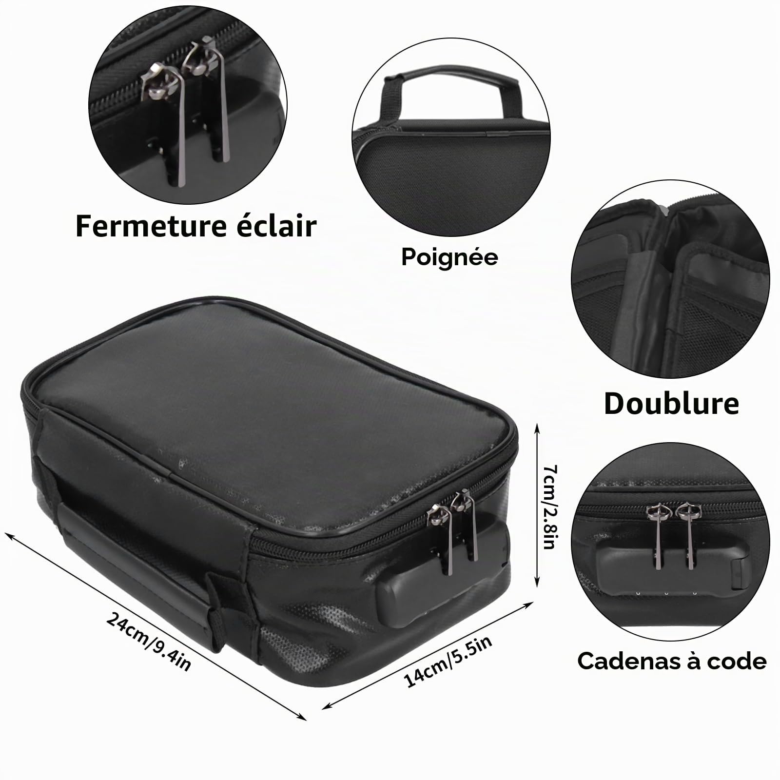 OUKENS Cuisine maison pochette documents noire 24x14x7 ignifugée