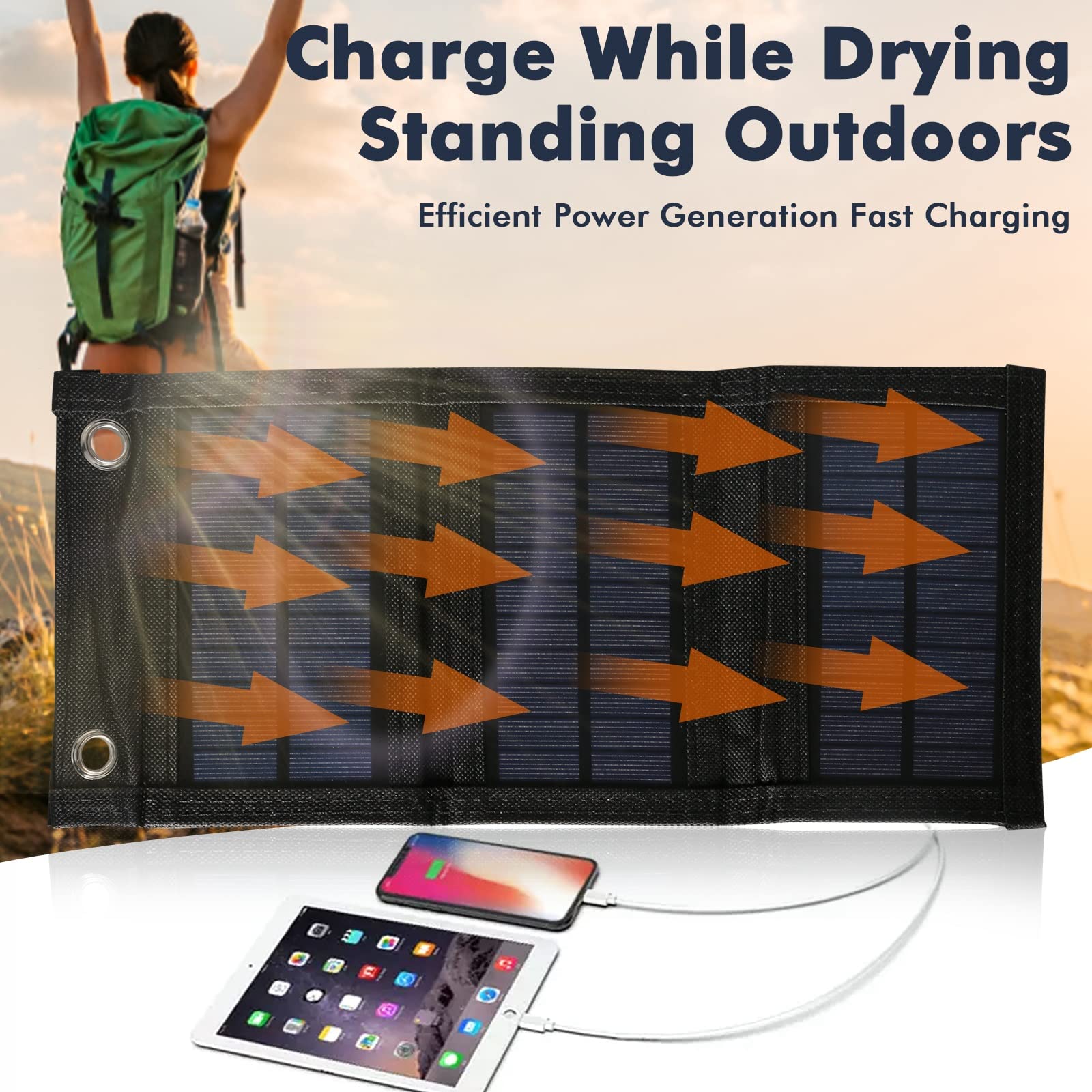Jadeshay 10W panneau solaire pliable USB 5V randonnée