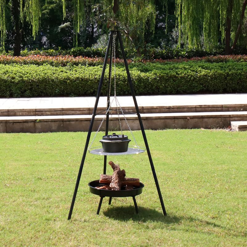 CCLIFE DIY Tools trépied barbecue 166 cm foyer grille