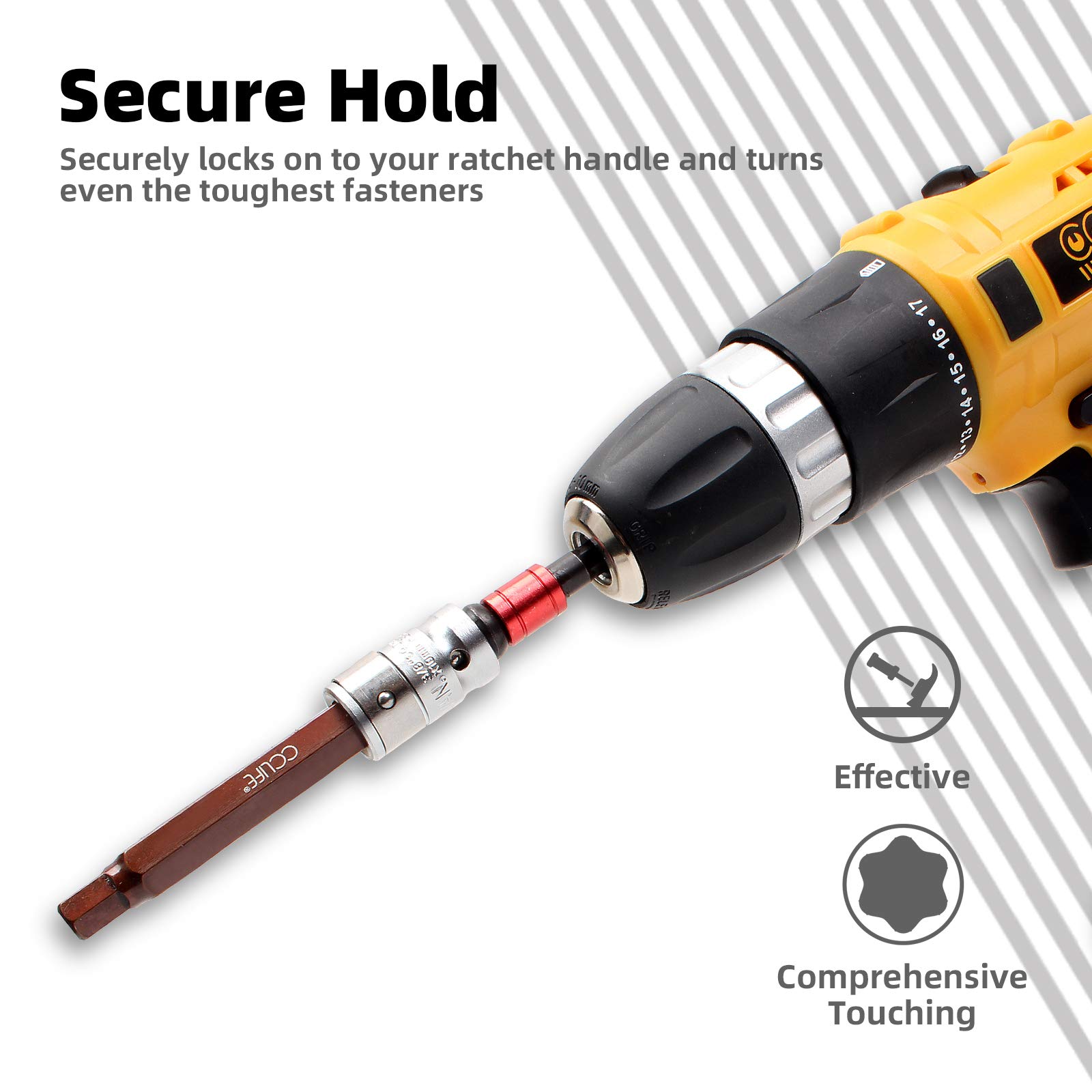 CCLIFE Socket and Bit Sets jeu 40 embouts S2 Torx XZN Hex