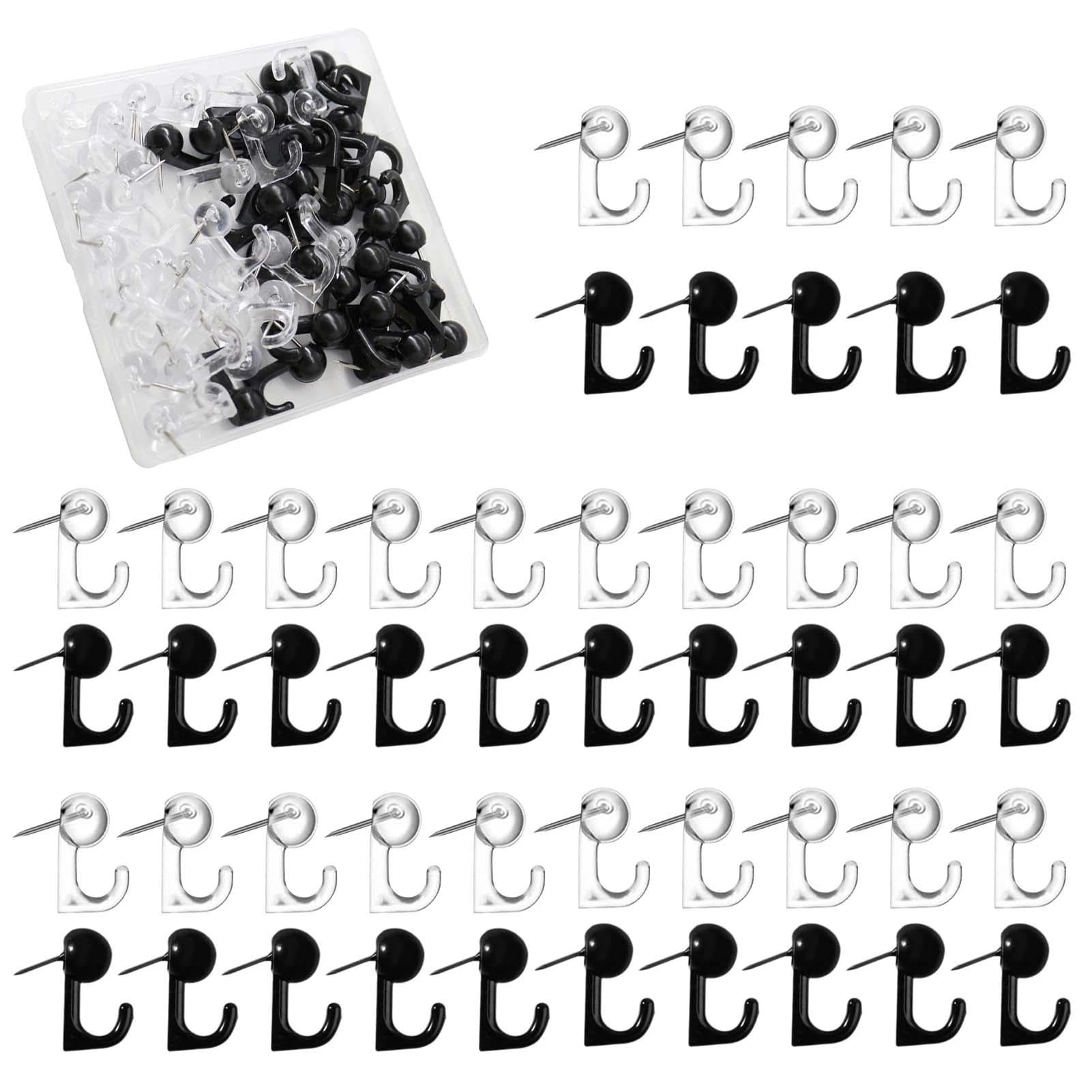 LEONTOOL Vis et Écrous crochets punaises transparent 50pcs Clair