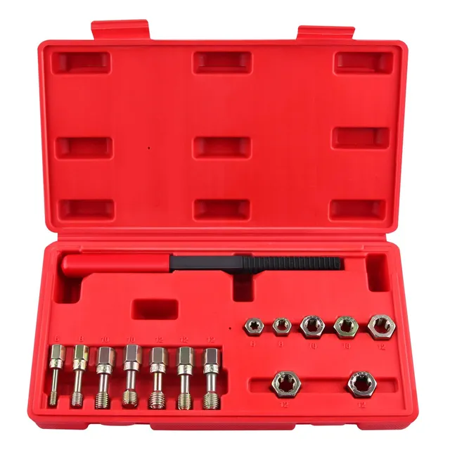 LEONTOOL Kits de Réparation Filetés taraud filière 15 pièces M6-M12