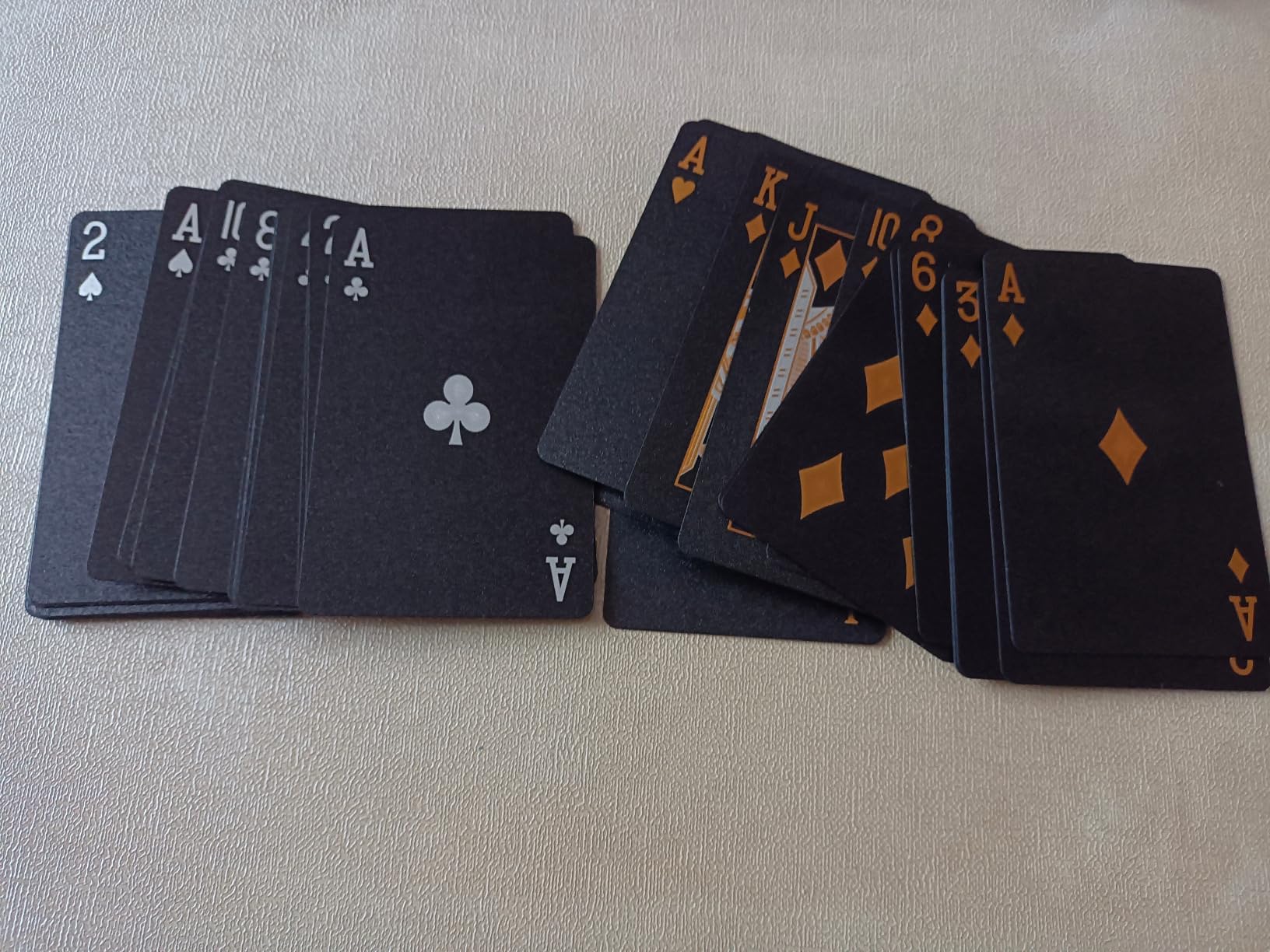 CCLife Carte Poker jeu cartes plastique noir-or 2x54 étanche
