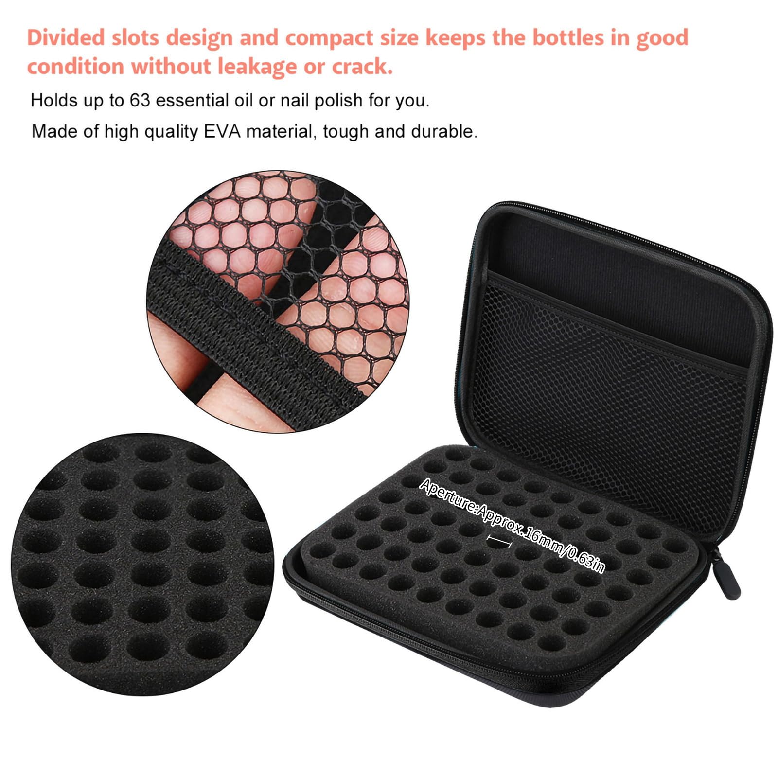 OUKENS Cuisine et maison sac huiles essentielles 63 noir EVA